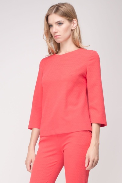 Блуза красного цвета с рукавом три четверти  – Natali Bolgar