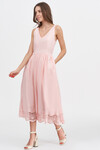 Платье-миди розового цвета с вышивкой  - интернет-магазин Natali Bolgar