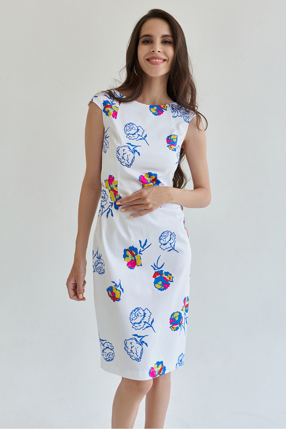 Платье футляр белого цвета 1 - интернет-магазин Natali Bolgar