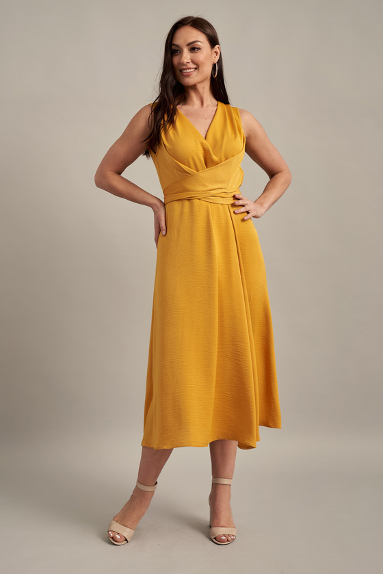 Платье желтого цвета на запах  4 - интернет-магазин Natali Bolgar