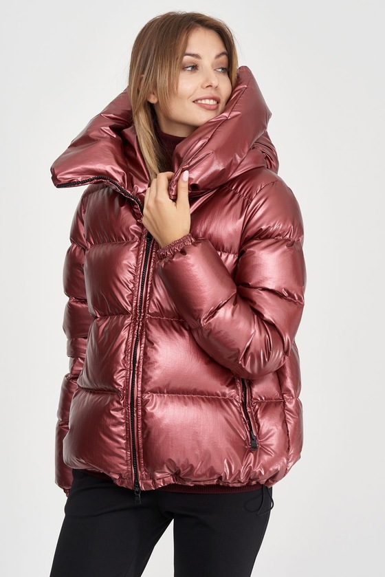 Куртка цвета марсала с капюшоном  - интернет-магазин Natali Bolgar