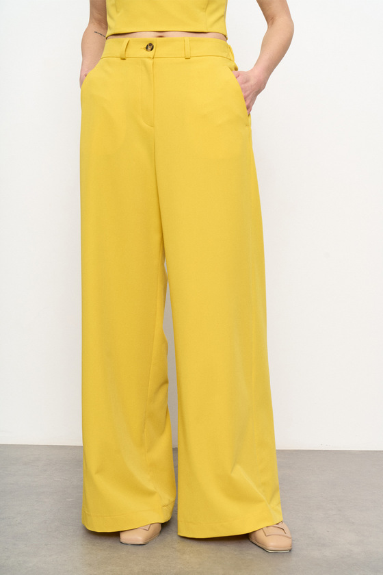 Штани палаццо жовтого кольору 2 - интернет-магазин Natali Bolgar