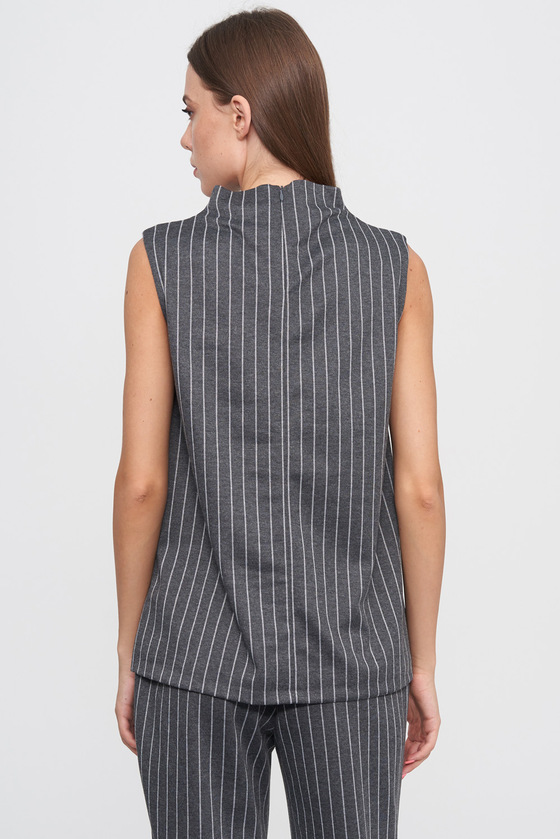 Блуза серого цвета в мелкую полоску 1 - интернет-магазин Natali Bolgar