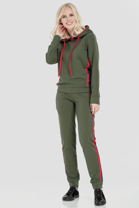 Спортивные брюки с лампасами цвета хаки - интернет-магазин Natali Bolgar