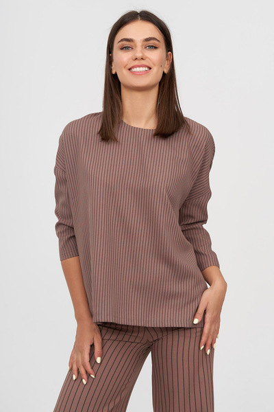  Блуза цвета мокко в мелкую полоску   – Natali Bolgar