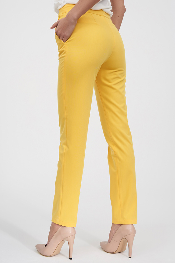 Зауженные брюки желтого цвета 4 - интернет-магазин Natali Bolgar