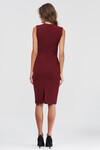 Платье-футляр бордового цвета с баской 2 - интернет-магазин Natali Bolgar