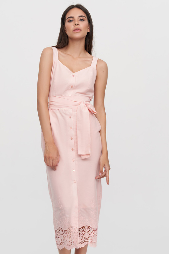 Платье розового цвета с вышивкой 1 - интернет-магазин Natali Bolgar