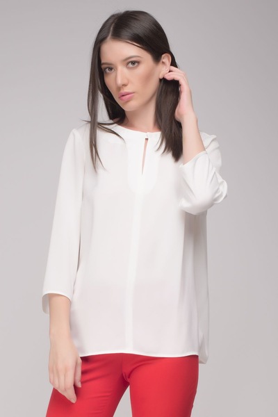 Свободная блуза белого цвета  – Natali Bolgar