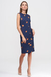 Платье-футляр синего цвета в принте - интернет-магазин Natali Bolgar
