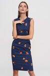 Платье-футляр синего цвета в принте 1 - интернет-магазин Natali Bolgar