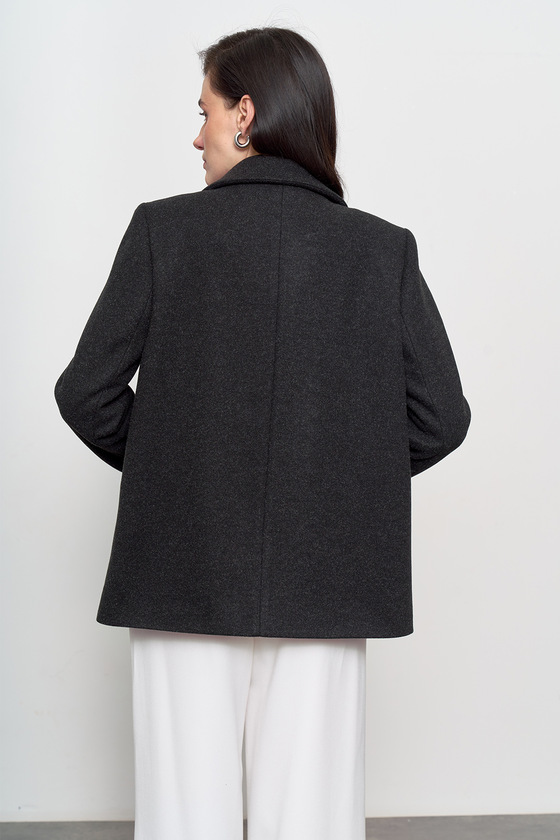 Чорне вкорочене пальто 1 - интернет-магазин Natali Bolgar