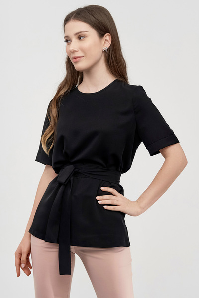 Блуза черного цвета с разрезами  – Natali Bolgar