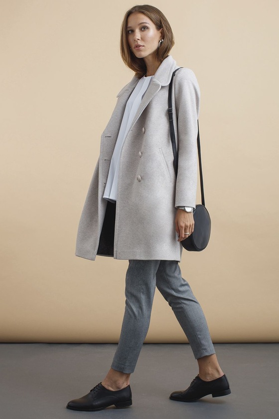 Двубортное пальто бежевого цвета 3 - интернет-магазин Natali Bolgar
