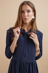 Шифоновое платье с бантом синего цвета 1 - интернет-магазин Natali Bolgar