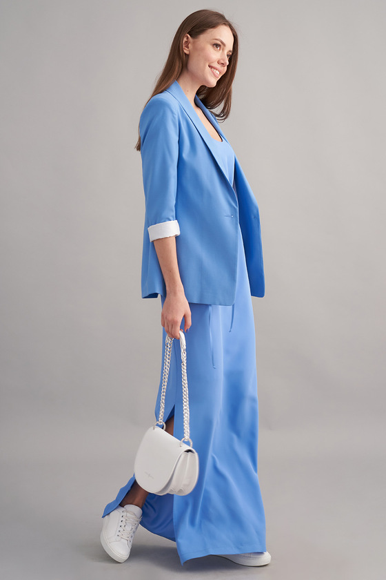 Платье в пол голубого цвета на тонких бретелях 6 - интернет-магазин Natali Bolgar
