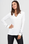 Блуза белого цвета с контрастной отделкой 2 - интернет-магазин Natali Bolgar