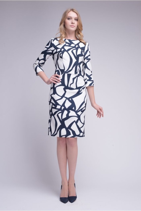 Платье-футляр с абстрактным принтом - интернет-магазин Natali Bolgar