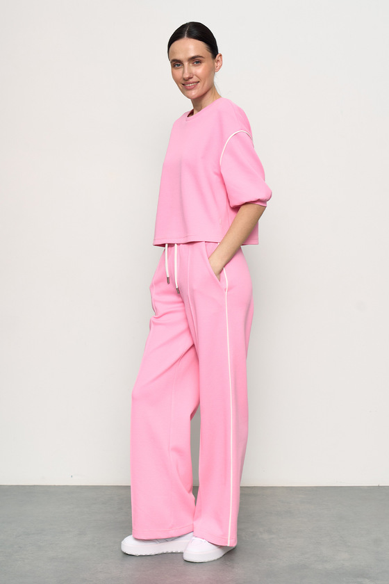 Рожеві штани з трикотажу 2 - интернет-магазин Natali Bolgar