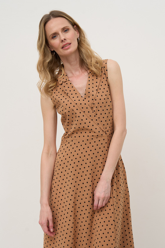 Camel polka sales dot dress