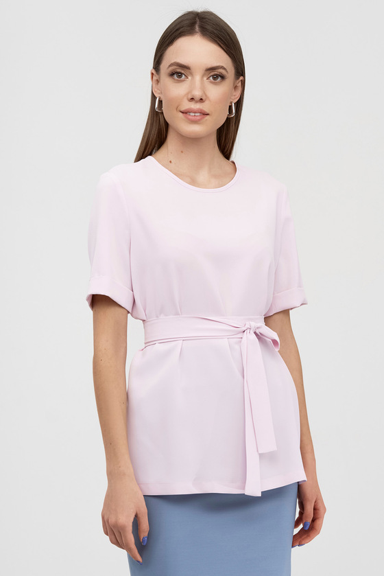 Блуза розового цвета с разрезами 1 - интернет-магазин Natali Bolgar
