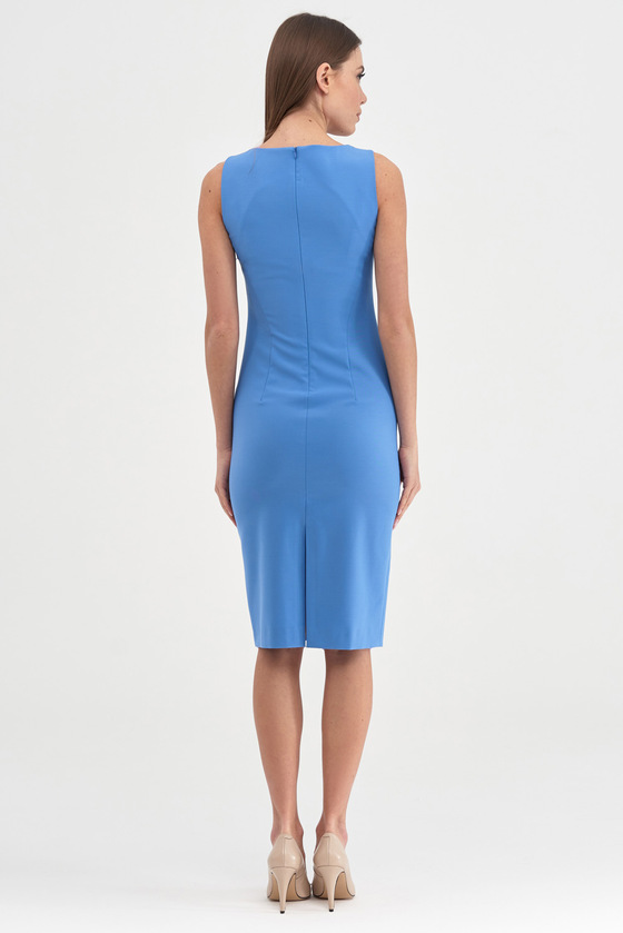 Классическое платье-футляр голубого цвета 3 - интернет-магазин Natali Bolgar
