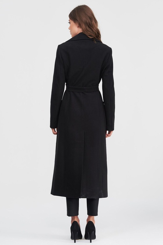 Классическое двубортное пальто черного цвета  2 - интернет-магазин Natali Bolgar
