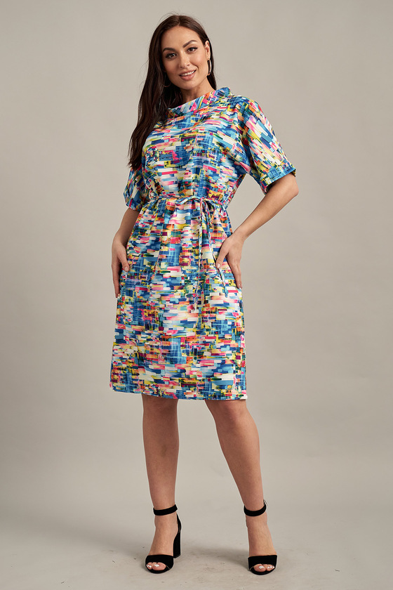 Свободное платье с ярким принтом 4 - интернет-магазин Natali Bolgar