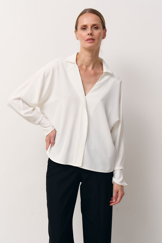 Блуза з віскози молочного кольору 3 - интернет-магазин Natali Bolgar