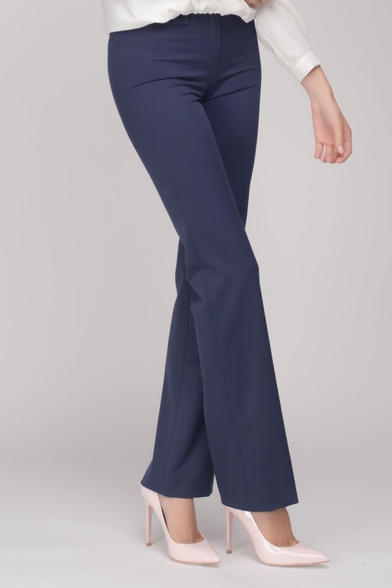 Прямые брюки синего цвета 1 - интернет-магазин Natali Bolgar