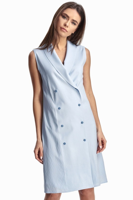 Льняное платье голубого цвета  2 - интернет-магазин Natali Bolgar