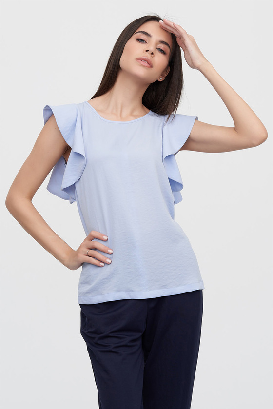 Блуза голубого цвета 1 - интернет-магазин Natali Bolgar