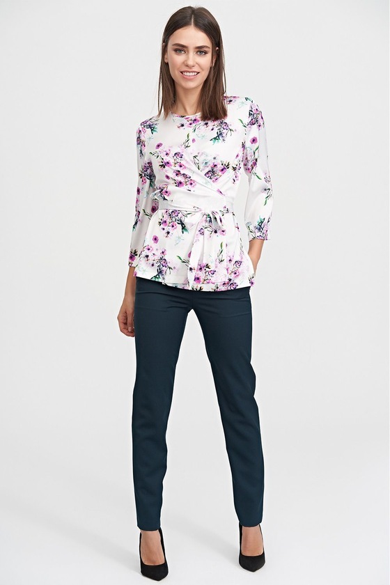 Блуза на запах в цветочном принте 2 - интернет-магазин Natali Bolgar