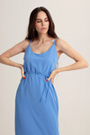 Платье в пол голубого цвета на тонких бретелях 1 - интернет-магазин Natali Bolgar