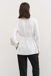 Біла блузка з поясом 1 - интернет-магазин Natali Bolgar