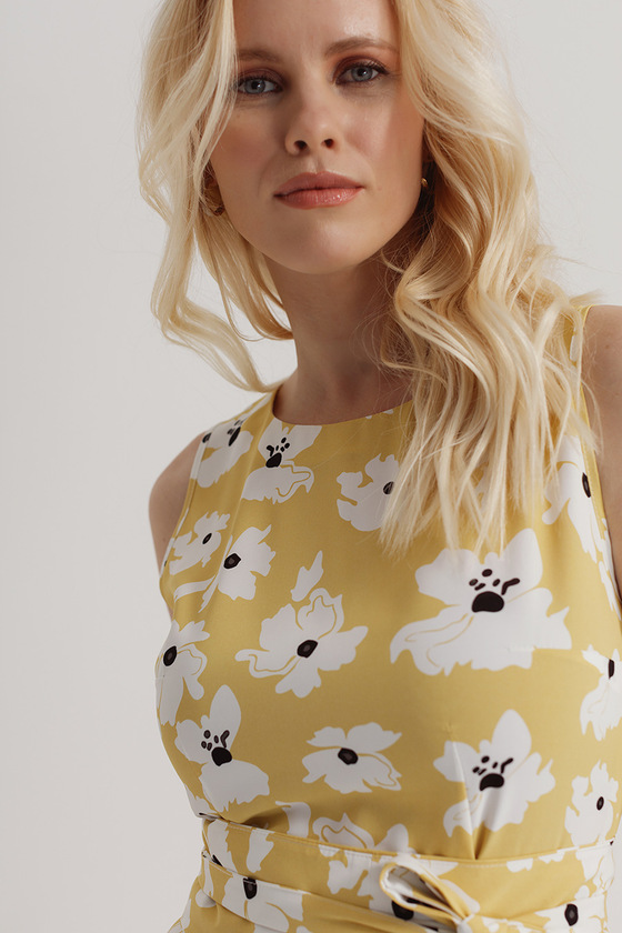 Желтое платье в пол с цветочным принтом 4 - интернет-магазин Natali Bolgar