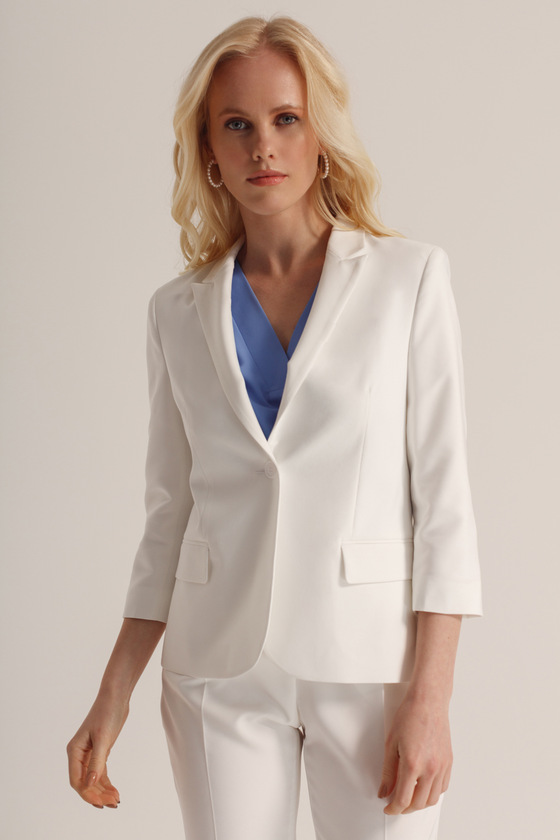 Жакет белого цвета с декоративными карманами 3 - интернет-магазин Natali Bolgar