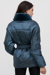 Куртка синего цвета с поясом 2 - интернет-магазин Natali Bolgar