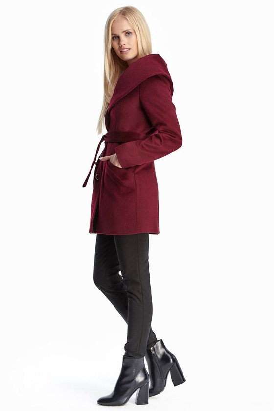 Пальто бордового цвета - интернет-магазин Natali Bolgar