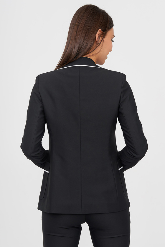 Жакет чорного кольору із контрастним оздобленням 1 - интернет-магазин Natali Bolgar