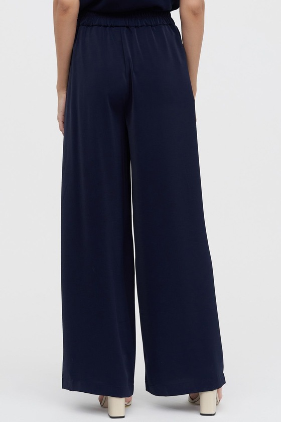 Широкие брюки синего цвета 2 - интернет-магазин Natali Bolgar