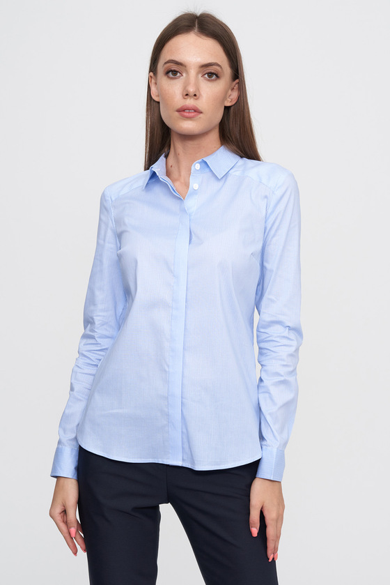 Классическая рубашка голубого цвета 3 - интернет-магазин Natali Bolgar