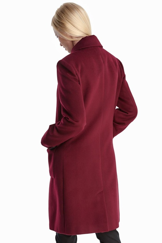 Прямое пальто бордового цвета с карманами 1 - интернет-магазин Natali Bolgar