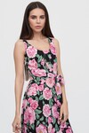 Длинное платье с принтом роз 1 - интернет-магазин Natali Bolgar