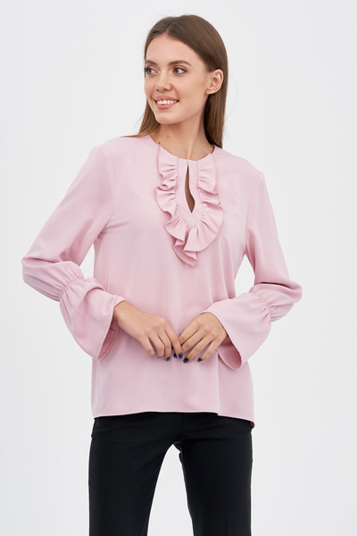 Блуза с рюшами пудрового цвета   – Natali Bolgar