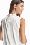 Шелковая блуза без рукавов белого цвета 2 - интернет-магазин Natali Bolgar