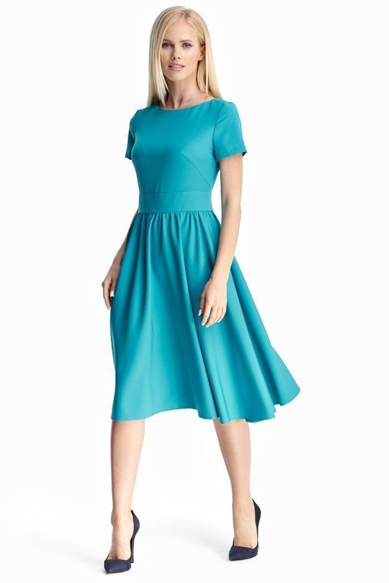 Женственное платье бирюзового цвета - интернет-магазин Natali Bolgar