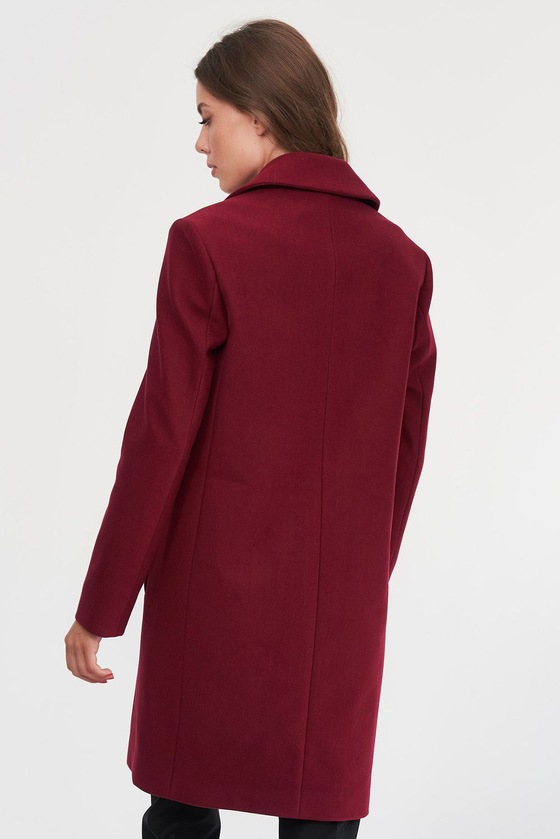 Двубортное пальто цвета бордо 2 - интернет-магазин Natali Bolgar