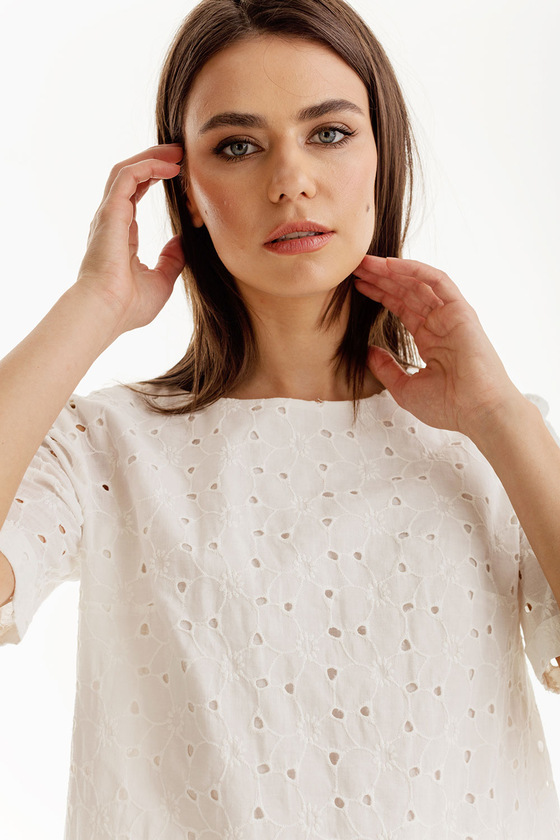 Удлиненная блуза с вышивкой 1 - интернет-магазин Natali Bolgar