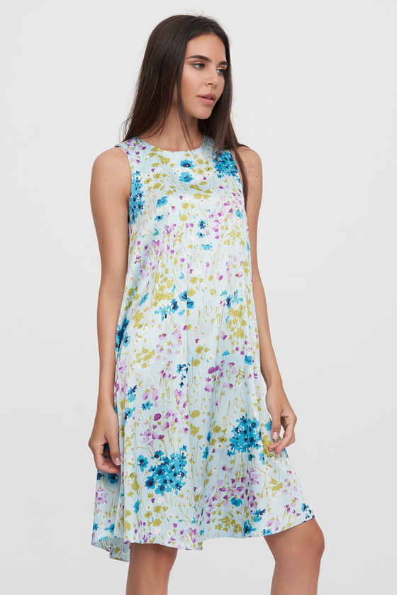 Шелковое платье бледно-голубого цвета 1 - интернет-магазин Natali Bolgar